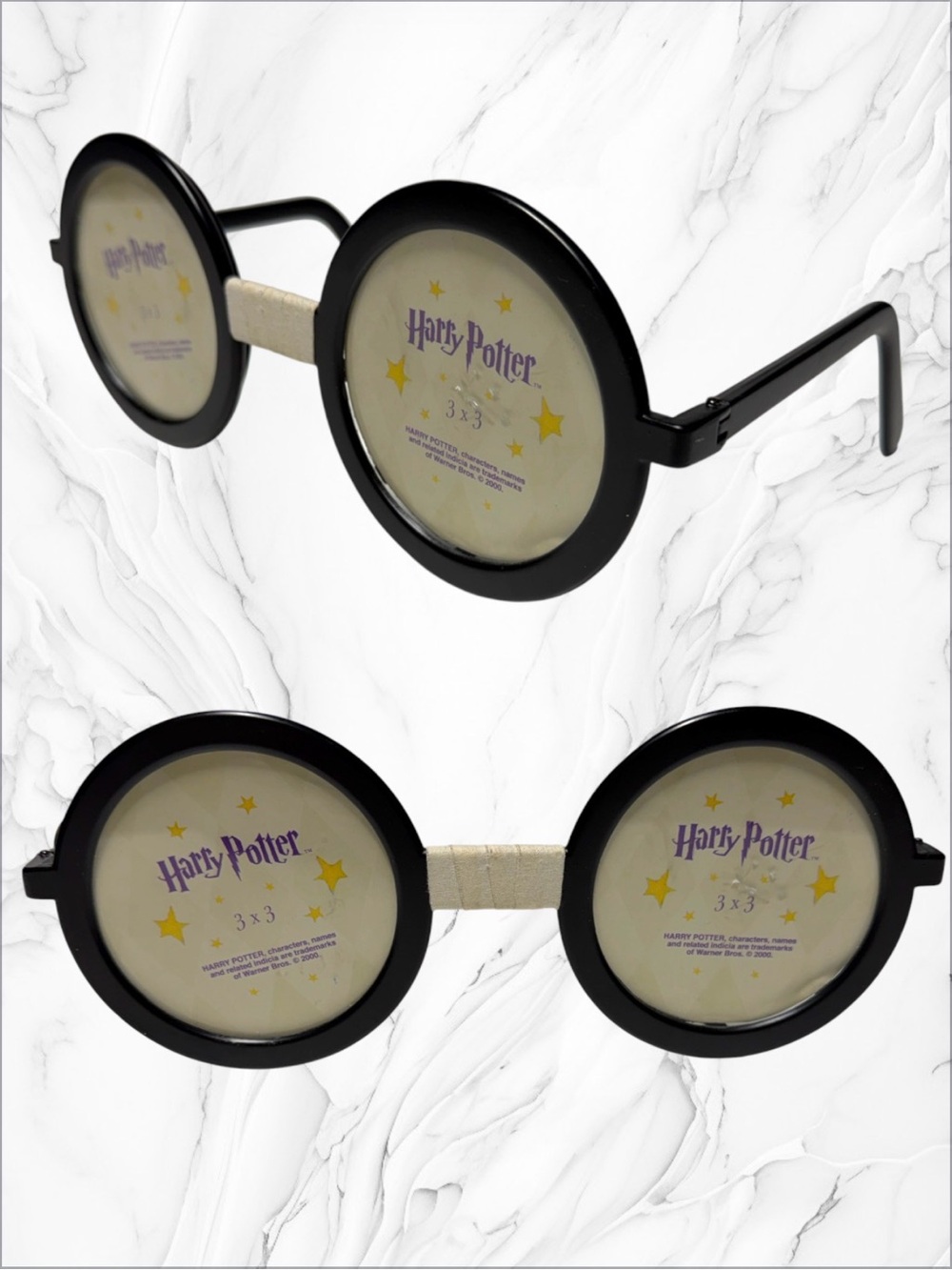 Vintage 2000 Harry Potter black Metal Glasses Frames 3x3 pictures